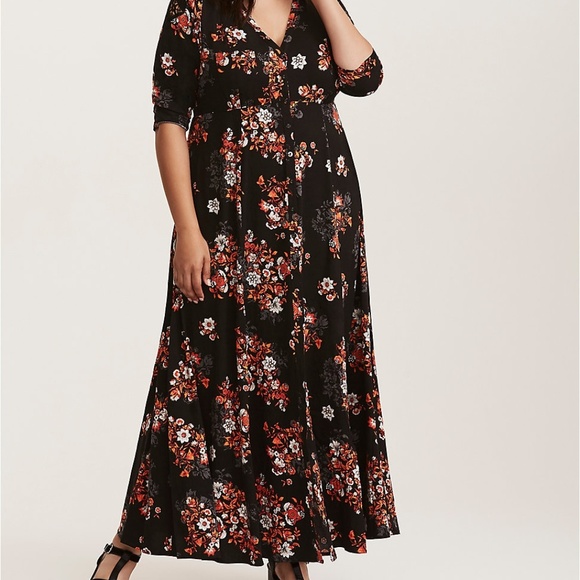 torrid Dresses & Skirts - Torrid Plus Sz Multi Color Floral Challis Maxi-Sz3
